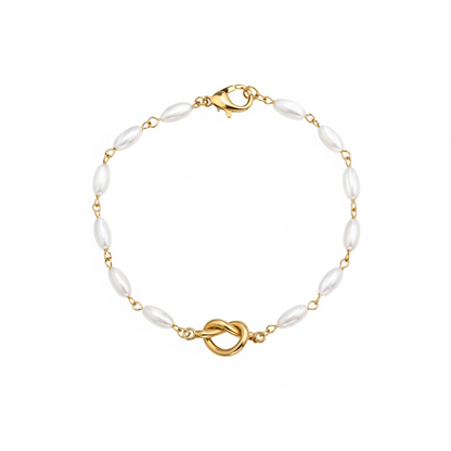 Celine Knot Bracelet in gold with freshwater pearls – Weekendplans
