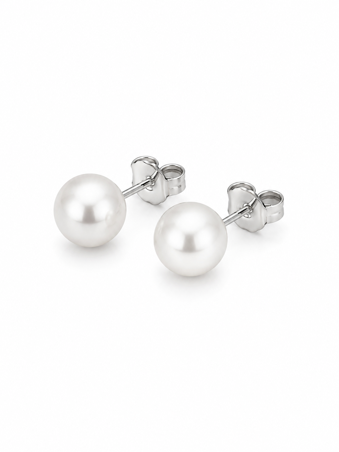 Christina classic white pearl stud earrings