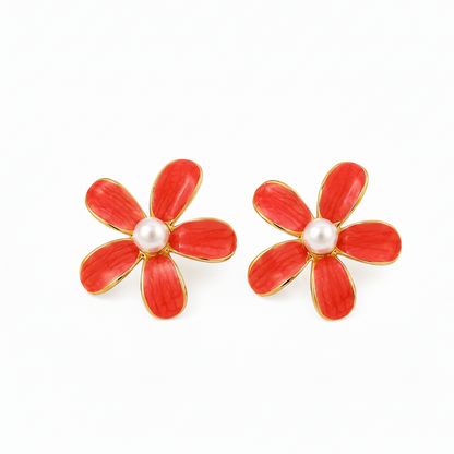 Cherry Pop Floral Studs
